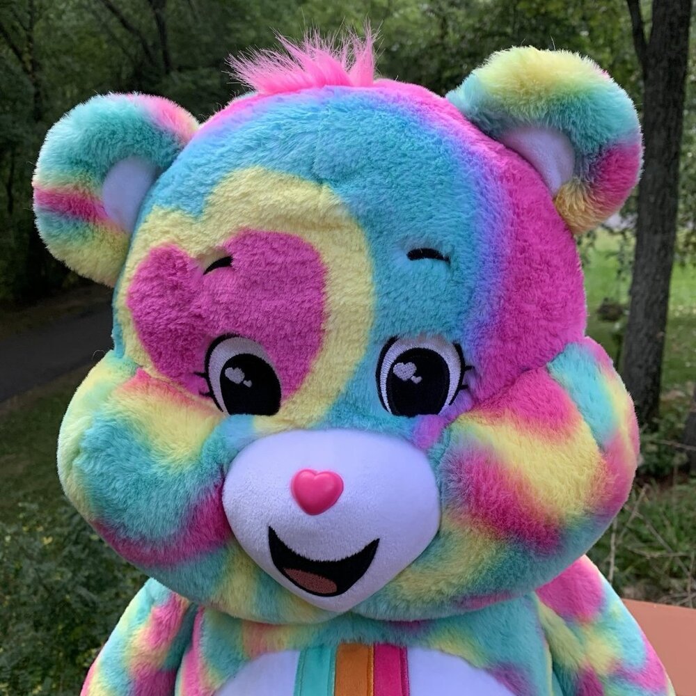 Care Bears Good Vibes Jumbo Plush Smiling Bear Rainbow 24" Soft Toy - Picture 7 of 15